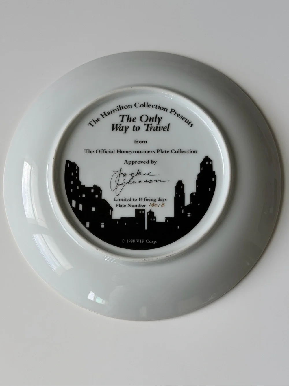 Vintage 1988 The Honeymooners “The Only Way To Travel” Collector Plate-Hamilton